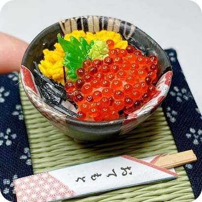 【キンカンの工作室】ミニチュアキット　ウニイクラ丼
