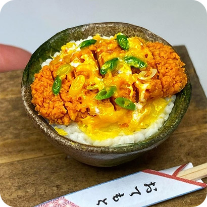 【キンカンの工作室】ミニチュアキット　かつ丼