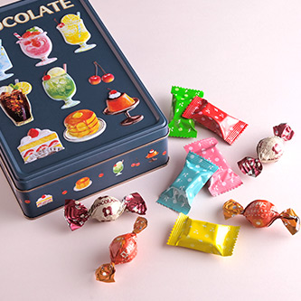【メリーチョコレート はじけるキャンディチョコレート。】喫茶メニュー缶