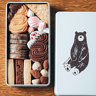 【cafe marble】クマのチョコクッキー缶