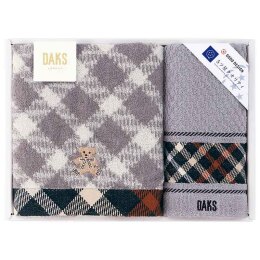 DAKS ブラックハウスチェックベア フェイスタオルセット