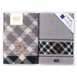 DAKS ブラックハウスチェックベア フェイスタオルセット