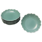 【深川製磁】笹青磁 4号皿揃 5枚組