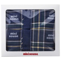 ミキハウス 三重ガーゼマルチケット 紺（BOX付き）