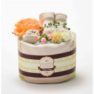 オーガニック おむつケーキ1段 イエロー〈日本製〉