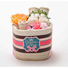 オーガニック おむつケーキ1段 ピンク〈日本製〉