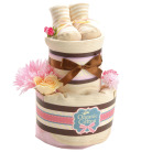 オーガニック おむつケーキ2段 ピンク〈日本製〉