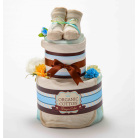 オーガニック おむつケーキ2段 ブルー〈日本製〉