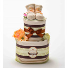 オーガニック おむつケーキ2段 イエロー〈日本製〉