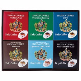 イノダコーヒ ドリップコーヒー6種詰合せ（赤・緑・水・青・茶・黒）