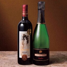 ヴィノスやまざき ボルドー＆シャンパーニュ 銘醸産地を愉しむ贅沢2本セット〈X-FUKU32〉