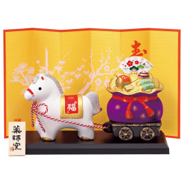 薬師窯 錦彩招福午（福運び）〈No.47〉