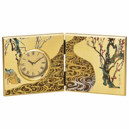 【ぬりもん】山中塗 屏風時計 光琳梅