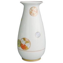 専用出品　明治期　蘭マーク無し「深川製」　赤絵花唐草七寸皿　希少品　深川忠次 旧宮家伝来 明治期 オールド深川 金彩色絵龍に鳳凰図角瓶 四方瓶