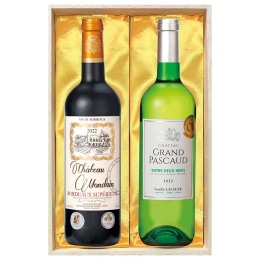 フランス ボルドー金賞受賞 紅白ワインセット（木箱入）〈WF-50C〉