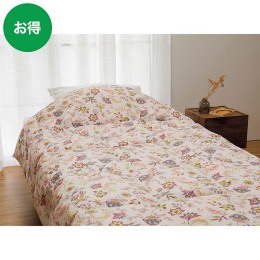 ロマンス小杉 洗える羽毛肌掛けふとん〈ピンク〉