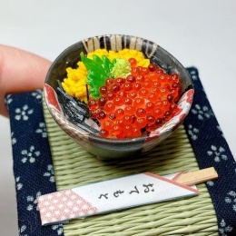 【キンカンの工作室】ミニチュアキット　ウニイクラ丼