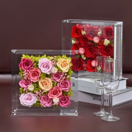 【パレフローラ】プリザーブドフラワー　クリアボックスコレクション