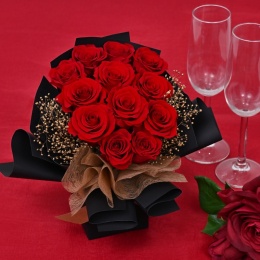 【パレフローラ】プリザーブドフラワー　エレガントローズブーケ