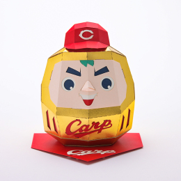 【福屋オリジナル】箔のペーパークラフト（達磨のカープ坊や）