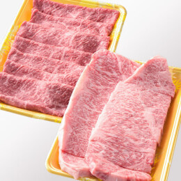 広島県産　広島牛ロースステーキ・ももスライスセット《ロース約450g（2枚）・もも450ｇ》