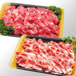 広島牛・ささゆりもち豚三元豚切落し切落しセット