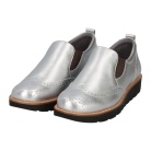 【…AshiOtO】軽量メダリオンスリッポンシューズ シルバー