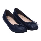 【eizo】エイゾーリボン付きウェッジバレエパンプス ネイビー