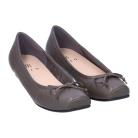 【eizo】エイゾーリボン付きウェッジバレエパンプス グレー