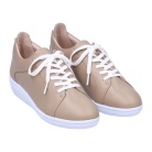 【eizo】バックファスナー付きレースアップ柔らか軽量スニーカー ダークベージュ