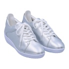 【eizo】バックファスナー付きレースアップ柔らか軽量スニーカー シルバー