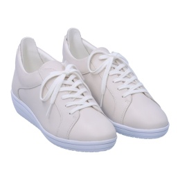 【eizo】バックファスナー付きレースアップ柔らか軽量スニーカー ホワイト