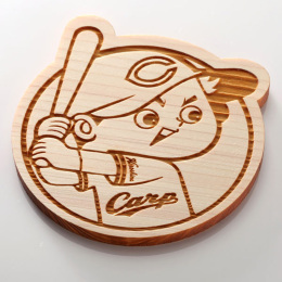 カープ・ひのきコースター　カープ坊や／スラィリー