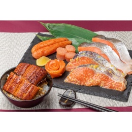 【丸市食品】鮭・魚卵と鰻蒲焼詰合せ