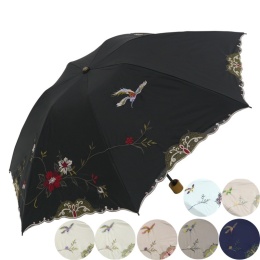 花鳥刺繍ミニ折りたたみ日傘　※晴雨兼用