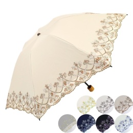 マーブル刺繍ミニ折りたたみ日傘　※晴雨兼用