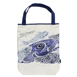 Ki-yan キーヤン カープカットワーク刺繍 防水・撥水トートバッグ　ブルー1