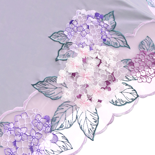 高級傘　紫陽花刺繍ミニ折りたたみ日傘　紫陽花　雨晴兼用　UVカット率100％ シノワズリーモダン】紫陽花刺繍ミニ折りたたみ晴雨兼用日傘 - 福屋