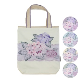 【ツインプロテクト】「繍画・アートトート」紫陽花刺繍防撥水トートバッグ