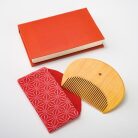 【薩摩つげ】花櫛　ちりめんケース付き（二寸六分）