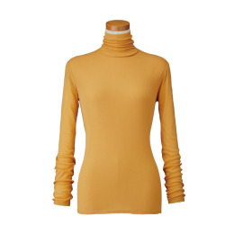 【天使の綿シフォン】ハイネック長袖（１重袖）ハニーコーン