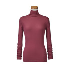 【天使の綿シフォン】ハイネック長袖（１重袖）スモーキーピンク