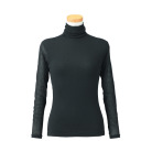 【天使の綿シフォン】ハイネック長袖（１重袖）チャコール