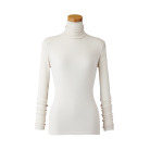 【天使の綿シフォン】ハイネック長袖（１重袖）シャンパーニュ