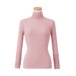 【天使の綿シフォン】ハイネック長袖（１重袖）イングリッシュローズ