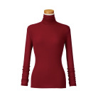 【天使の綿シフォン】ハイネック長袖（１重袖）小梅