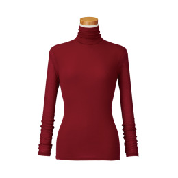 【天使の綿シフォン】ハイネック長袖（１重袖）小梅