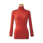 【天使の綿シフォン】ハイネック長袖（２重袖）レッドオレンジ