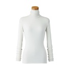 【天使の綿シフォン】ハイネック長袖（1重袖）ミルク