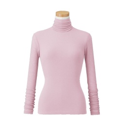 【天使の綿シフォン】ハイネック長袖（1重袖）グレースローズ